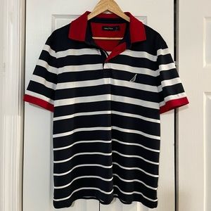 Nautica Men's Short Sleeve Polo, Athletic Material